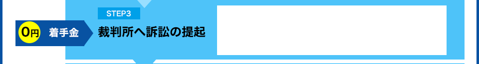 着手金 0円 裁判所へ訴訟の提起