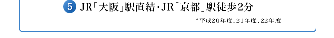 5.JR大阪駅直結・JR京都駅徒歩2分