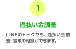 1 救済対象者かどうか確認できます　給付金請求ができる可能性について、LINEでやりとりしながら回答いたします。