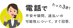 電話で